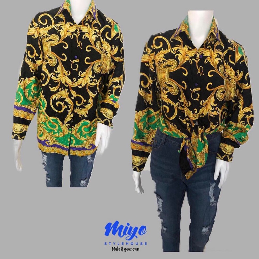 Designer print blouse - Versace-Like